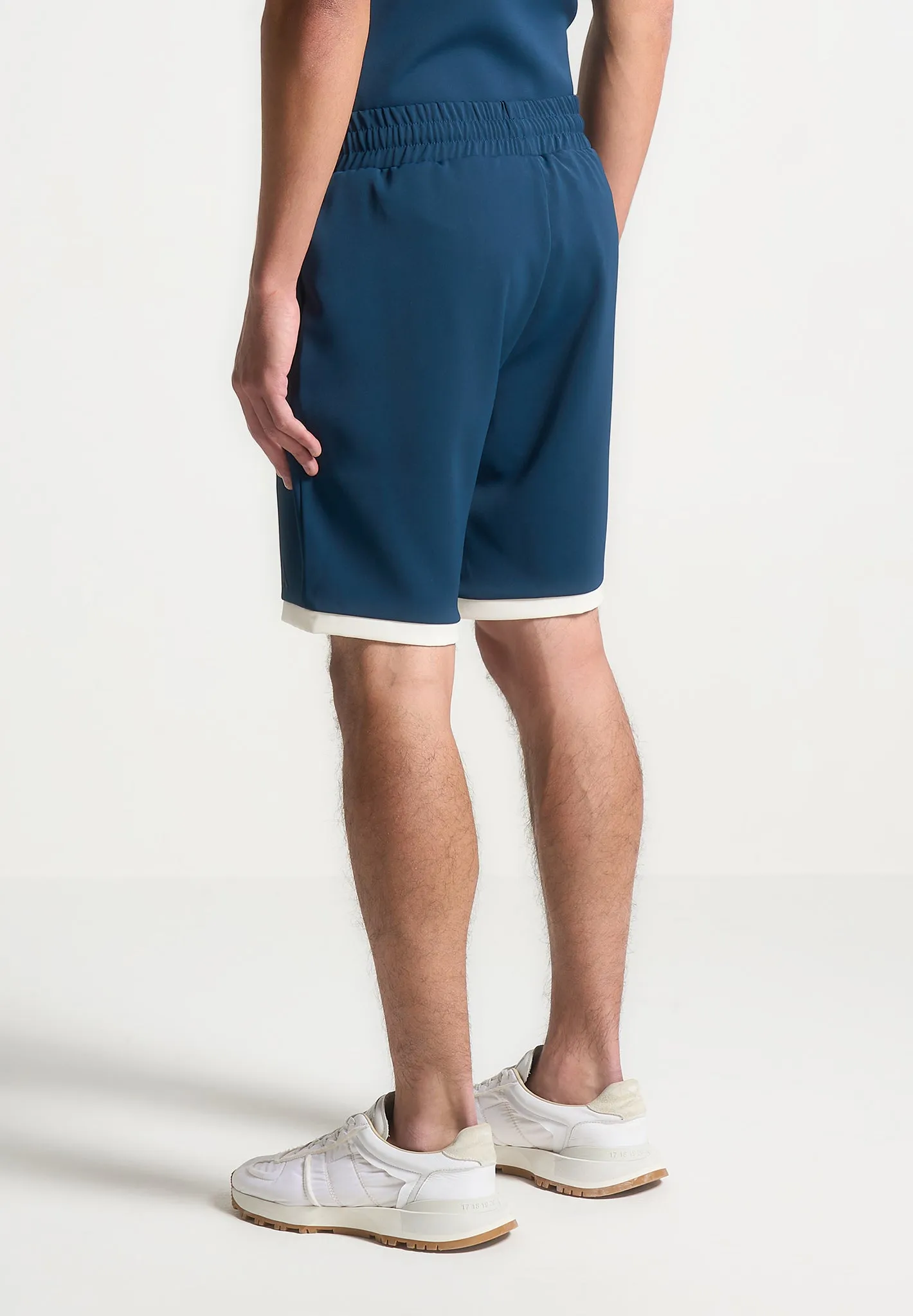 Colour Block Shorts - Navy/Cream sold by Maniere De Voir product image thumbnail 4