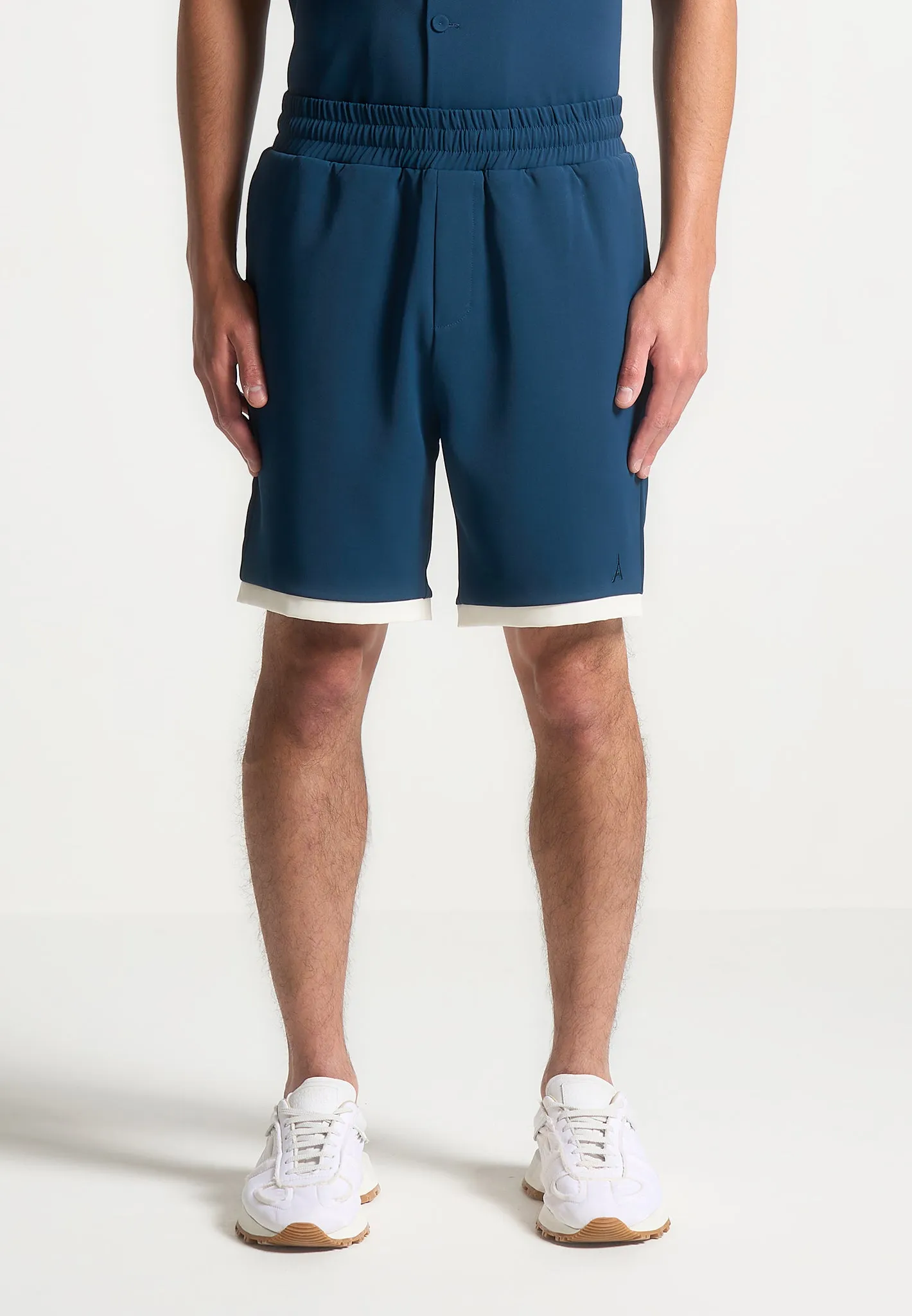 Colour Block Shorts - Navy/Cream sold by Maniere De Voir product image thumbnail 3