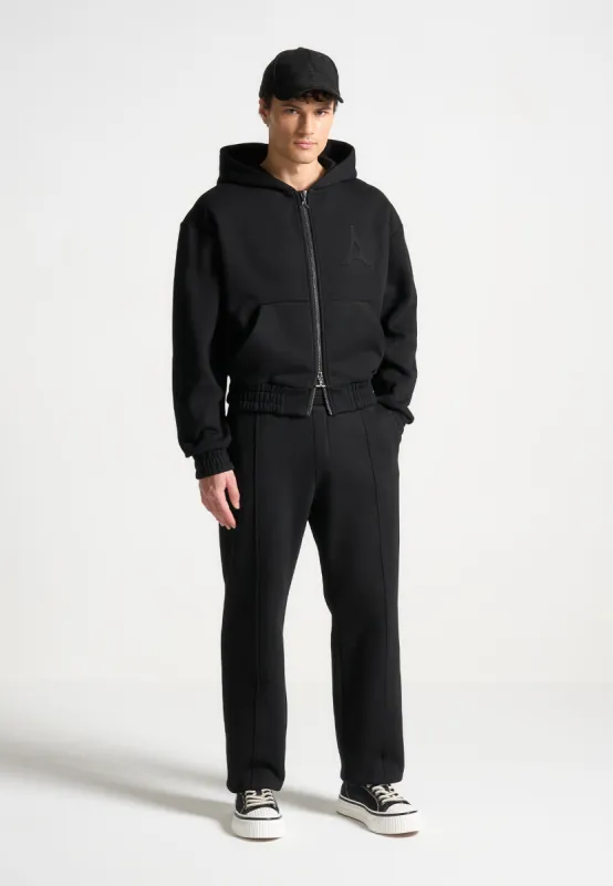 Éternel 420GSM Eiffel Embossed Pintuck Joggers - Black made by Maniere De Voir