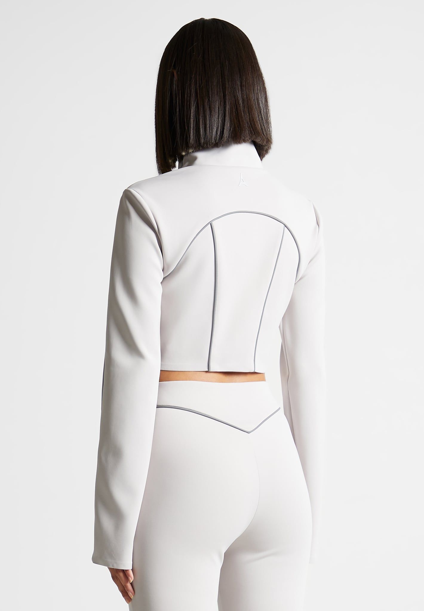 Reflective Piped Long Sleeve Corset Jacket - Grey sold by Maniere De Voir product image thumbnail 5