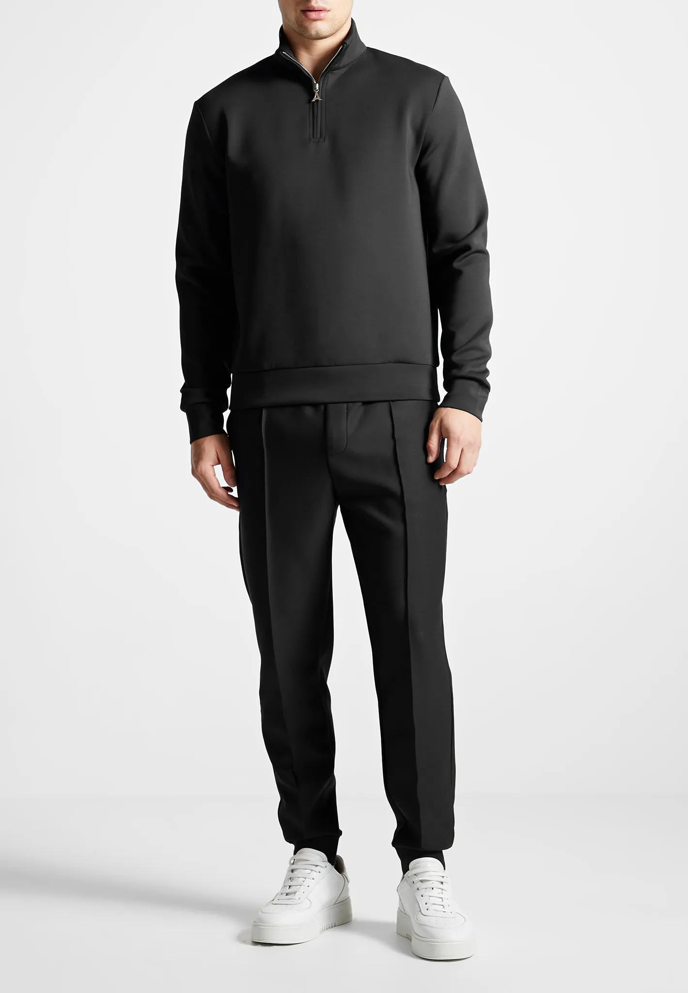 Neoprene High Neck Zip Jumper - Black sold by Maniere De Voir