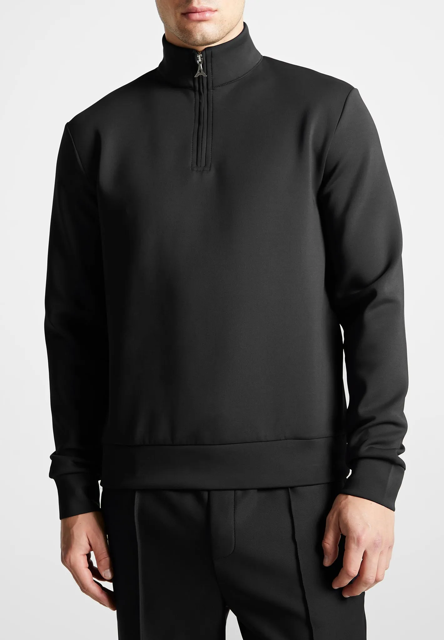 Neoprene High Neck Zip Jumper - Black sold by Maniere De Voir product image thumbnail 4