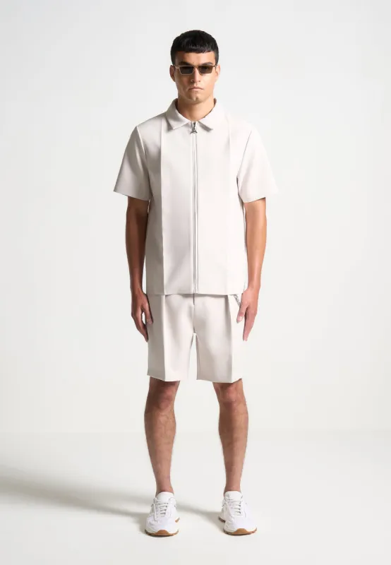 Tailored Shirt With Crease - Stone sold by Maniere De Voir