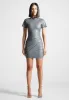 Leather Gathered Dress - Grey sold by Maniere De Voir