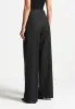 Sofia - Satin Waistband Pinstripe Trousers - Black sold by Maniere De Voir