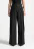 Sofia - Satin Waistband Pinstripe Trousers - Black sold by Maniere De Voir
