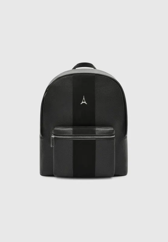 Leather Backpack with Suede Panel - Black sold by Maniere De Voir