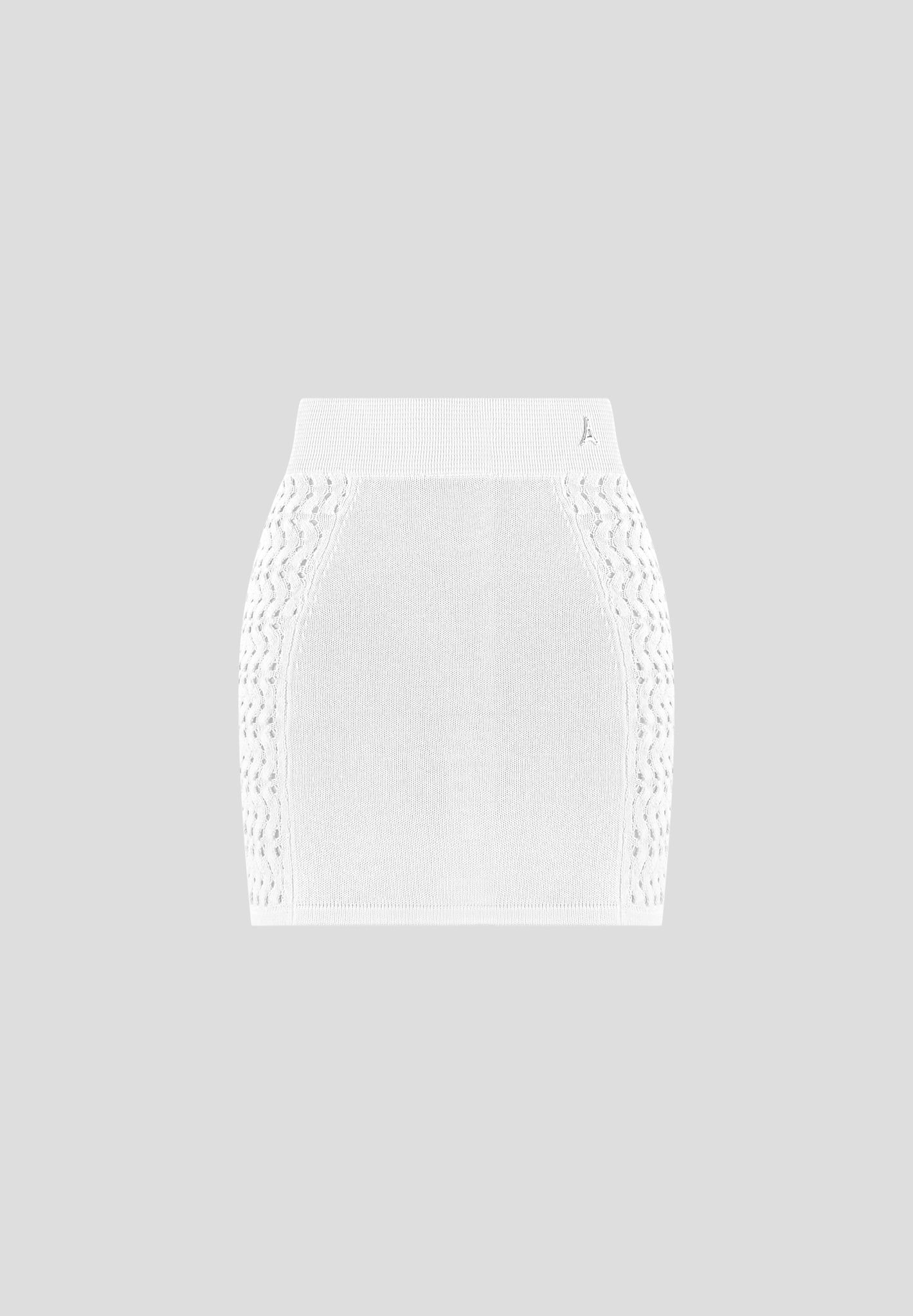 Textured Knitted Mini Skirt - Cream sold by Maniere De Voir product image thumbnail 2