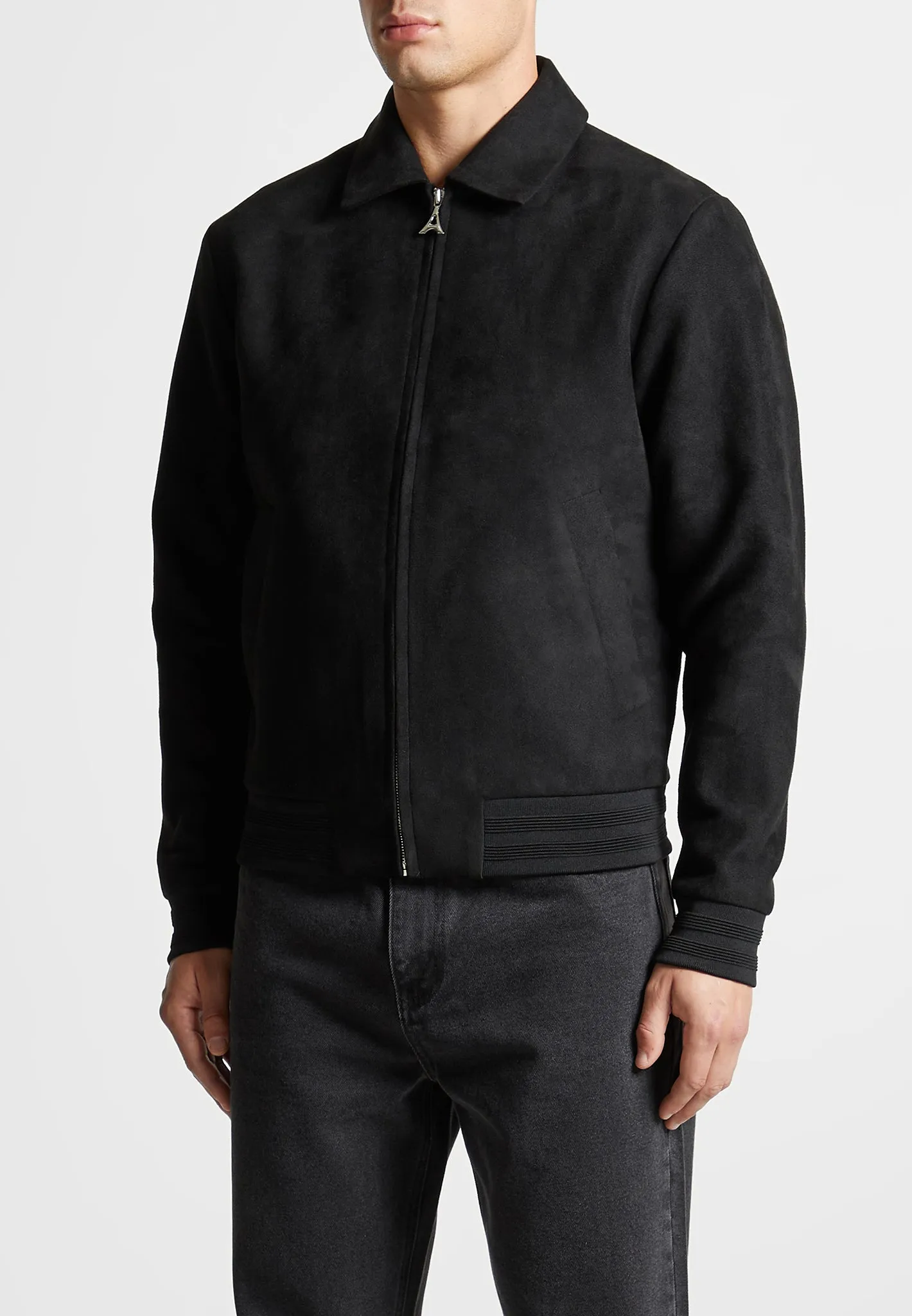 Vegan Suede Bomber Jacket - Black sold by Maniere De Voir product image thumbnail 5