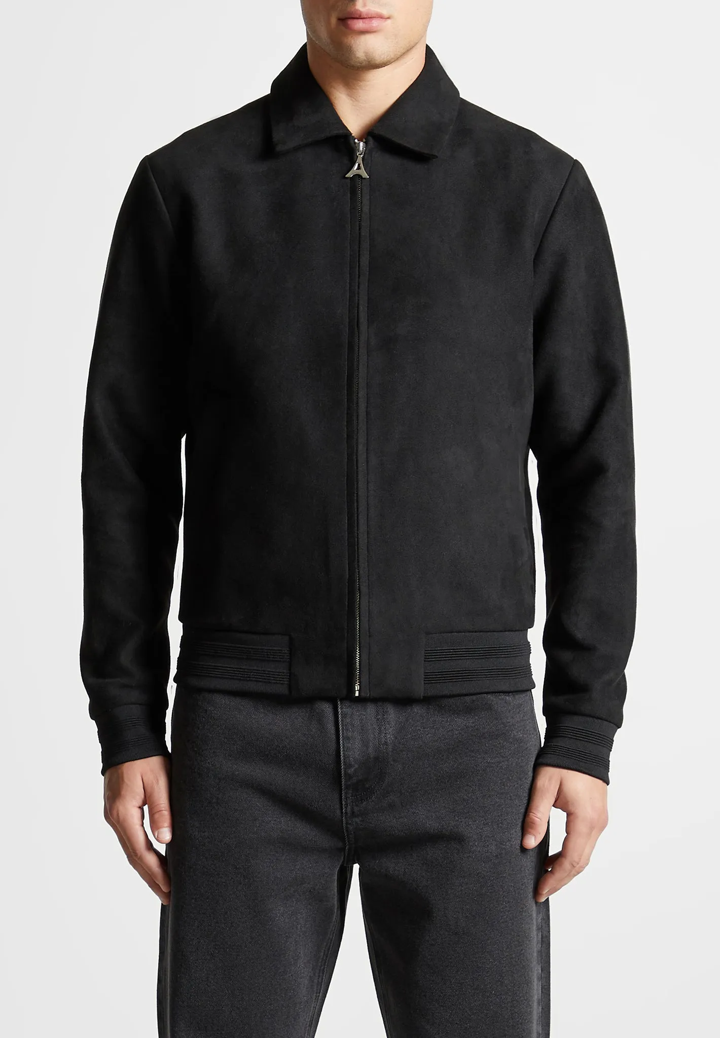 Vegan Suede Bomber Jacket - Black sold by Maniere De Voir product image thumbnail 4
