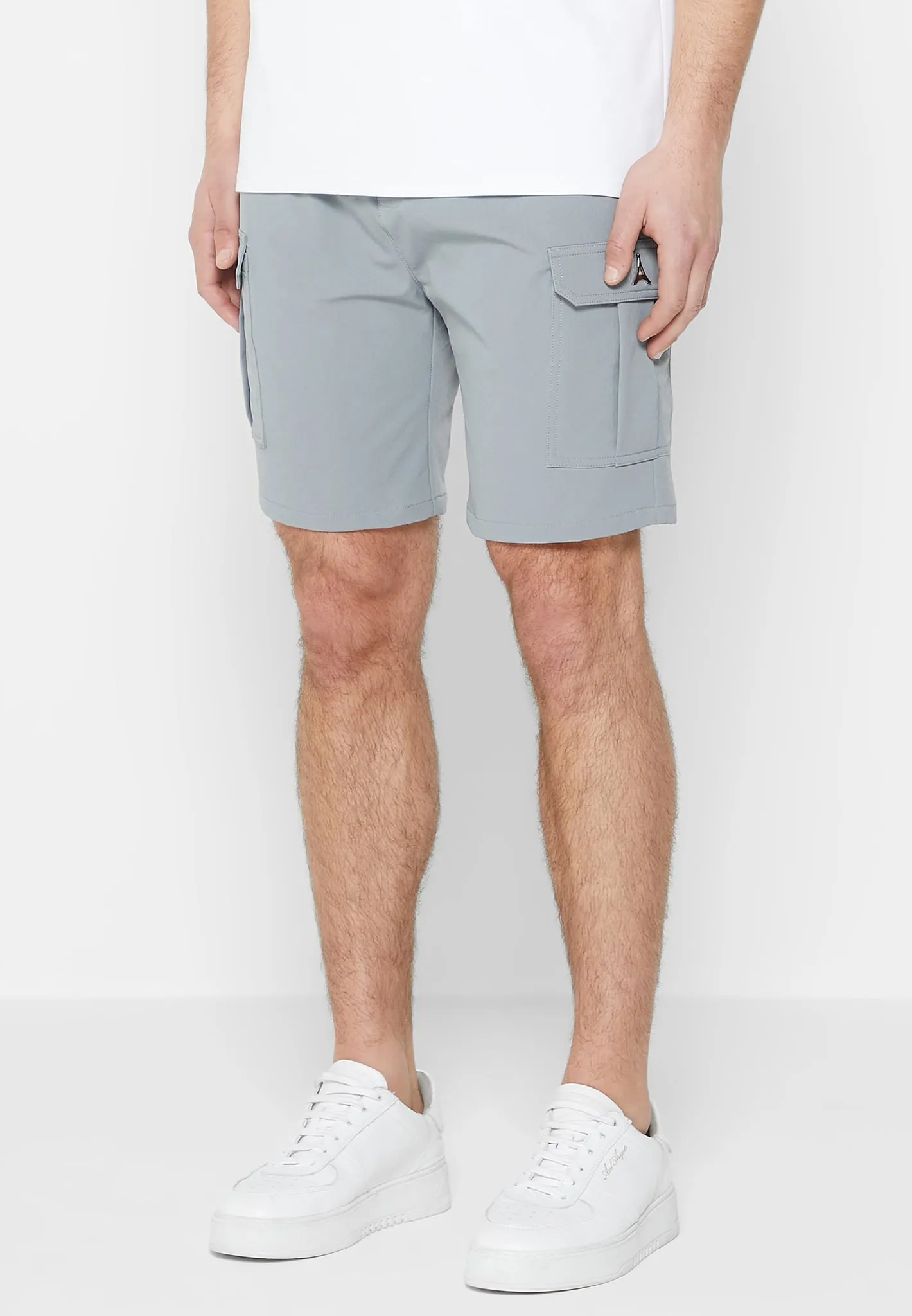 Technical Cargo Shorts - Iced Grey sold by Maniere De Voir product image thumbnail 4