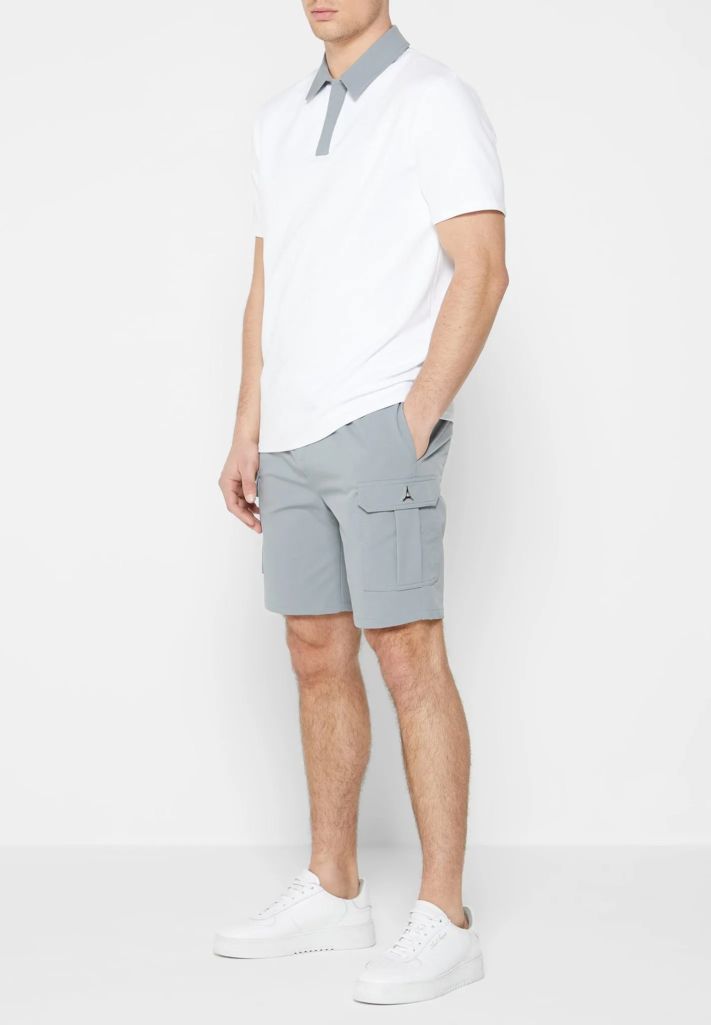 Technical Cargo Shorts - Iced Grey sold by Maniere De Voir product image thumbnail 3