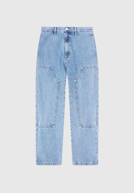 Carpenter Denim Jeans - Mid Wash Blue sold by Maniere De Voir