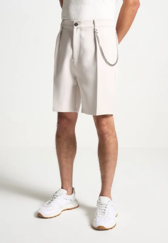 Tailored Shorts With Chain - Stone sold by Maniere De Voir