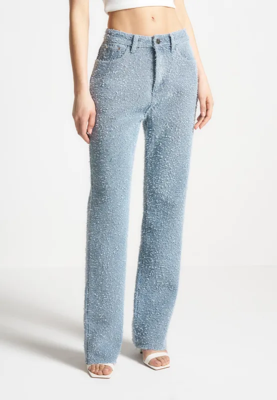 Boucle Denim Boyfriend Jeans - Light Blue sold by Maniere De Voir