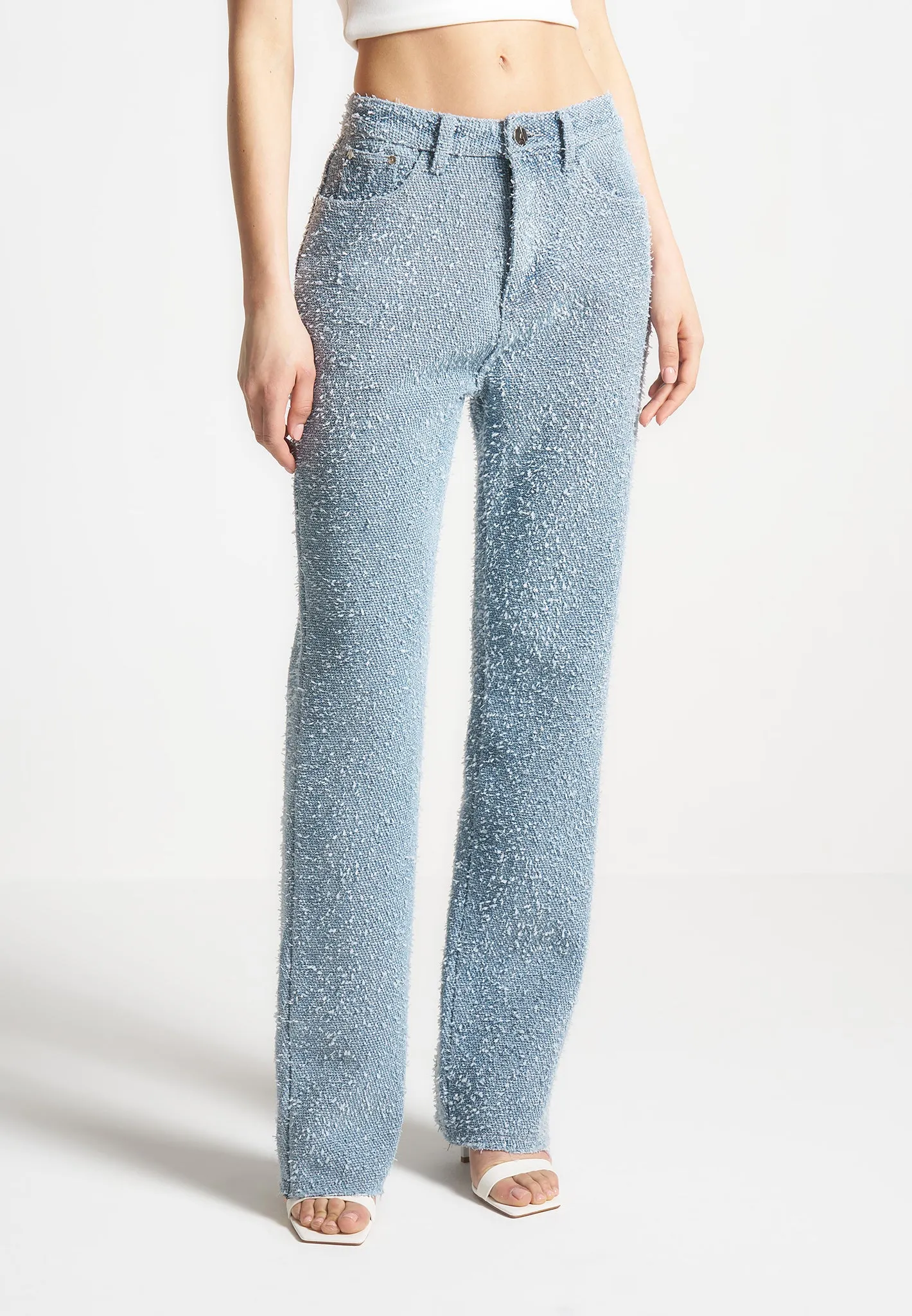 Boucle Denim Boyfriend Jeans - Light Blue sold by Maniere De Voir