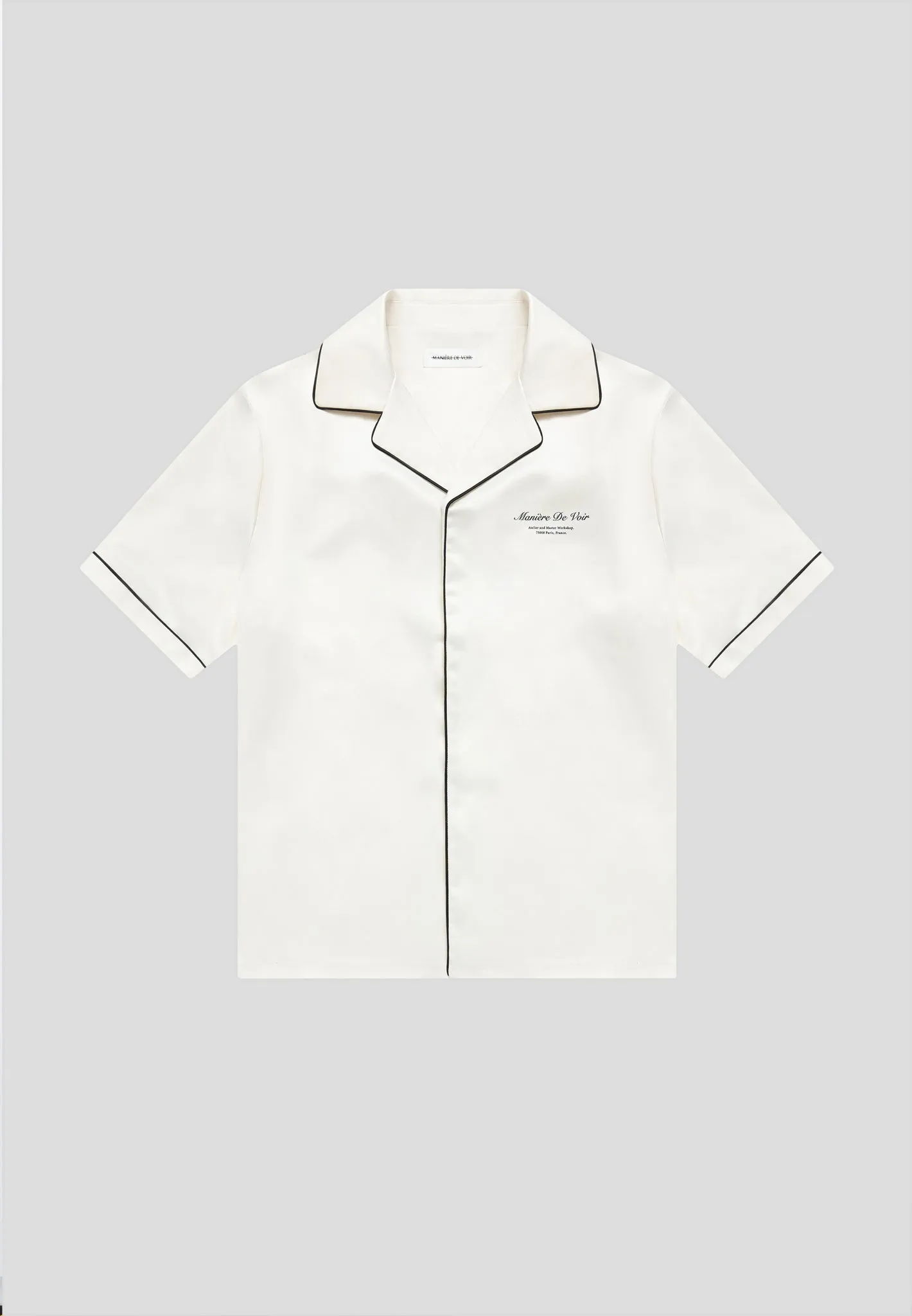 Satin Players Club Revere Shirt - Cream sold by Maniere De Voir product image thumbnail 2