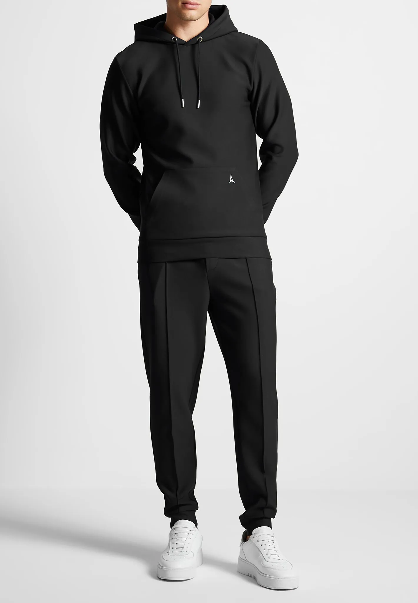 Neoprene Tapered Fit Pintuck Joggers - Black sold by Maniere De Voir product image thumbnail 4