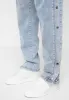 Denim Popper Cargo Pants - Stonewash Blue sold by Maniere De Voir