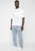 Denim Popper Cargo Pants - Stonewash Blue sold by Maniere De Voir