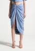 Asymmetric Drape Midaxi Skirt - Blue sold by Maniere De Voir