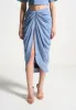 Asymmetric Drape Midaxi Skirt - Blue sold by Maniere De Voir