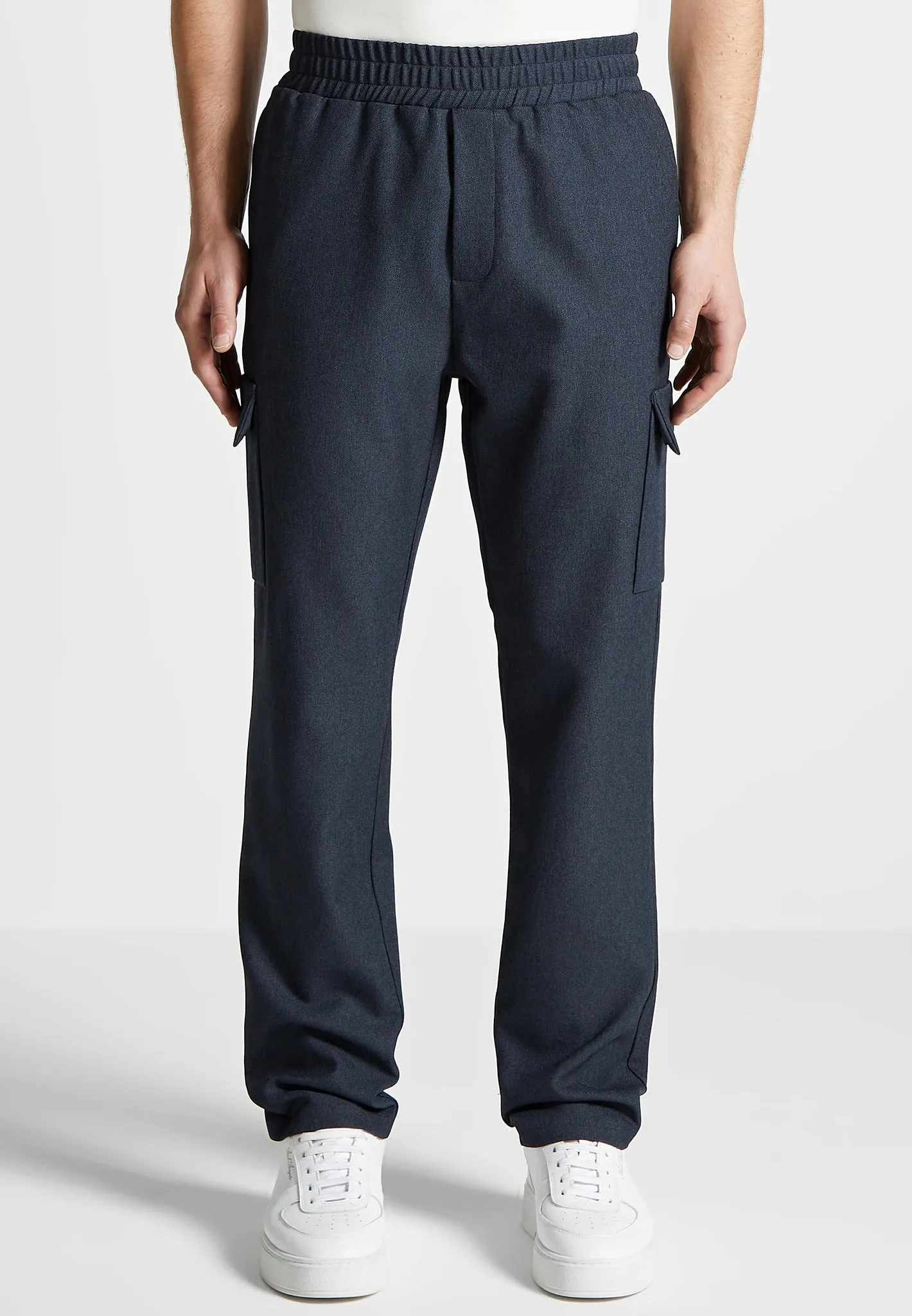 Angular Pocket Cargo Pants - Navy sold by Maniere De Voir