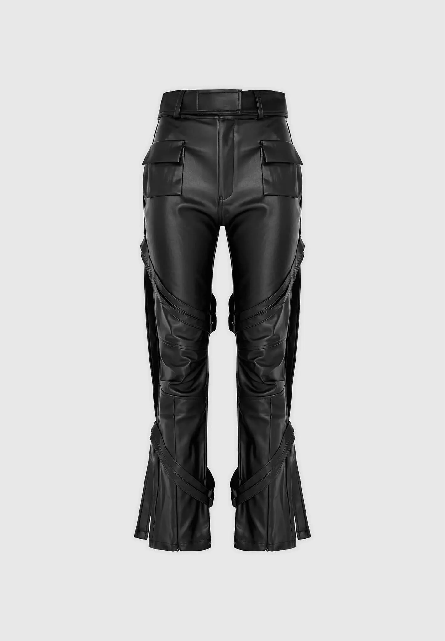 Leather Carpenter Cargo Trousers - Black sold by Maniere De Voir product image thumbnail 5
