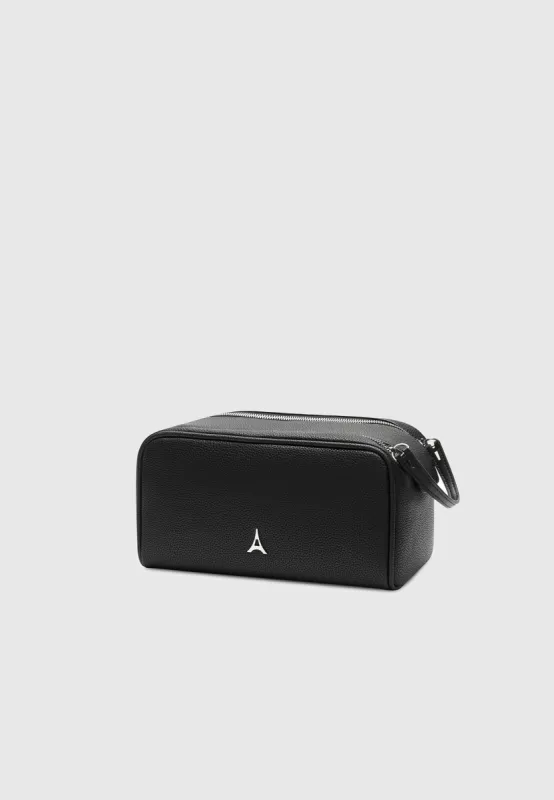Leather Eiffel Wash Bag - Black sold by Maniere De Voir