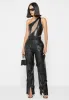 Leather Mesh Contour Bodysuit - Black sold by Maniere De Voir
