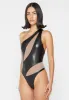 Leather Mesh Contour Bodysuit - Black sold by Maniere De Voir