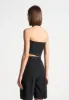 Pinstripe Tie Knot Halter Top - Black sold by Maniere De Voir