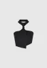 Pinstripe Tie Knot Halter Top - Black sold by Maniere De Voir