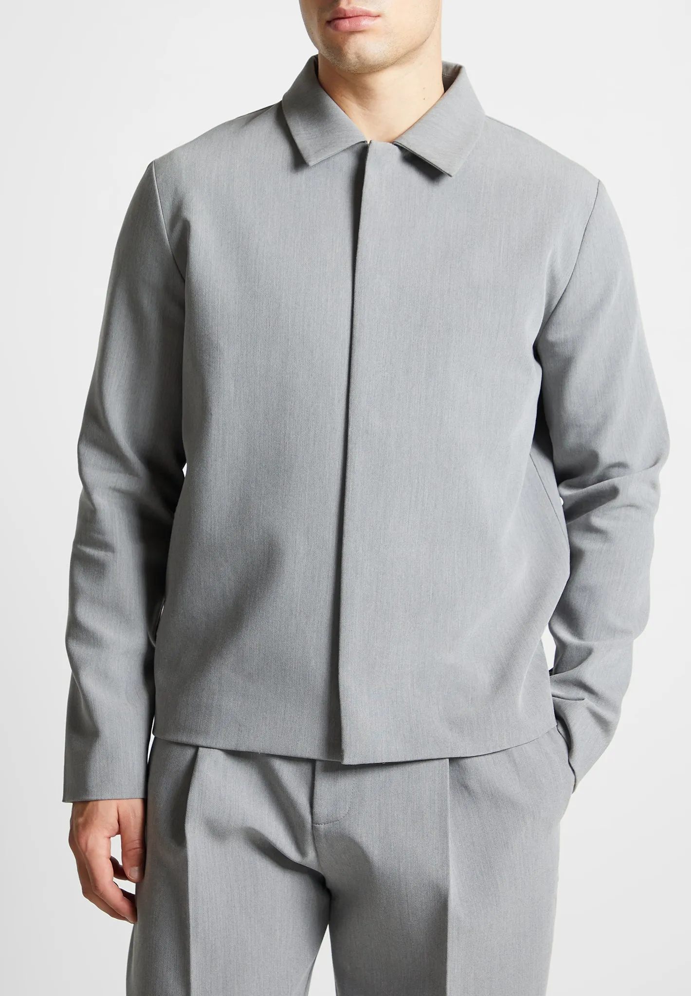 Minimal Boxy Jacket - Light Grey sold by Maniere De Voir