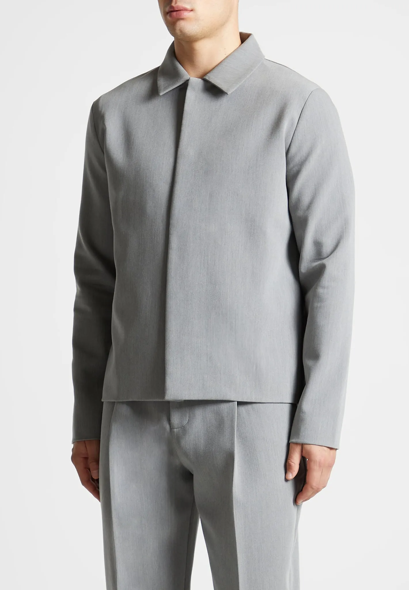 Minimal Boxy Jacket - Light Grey sold by Maniere De Voir product image thumbnail 5