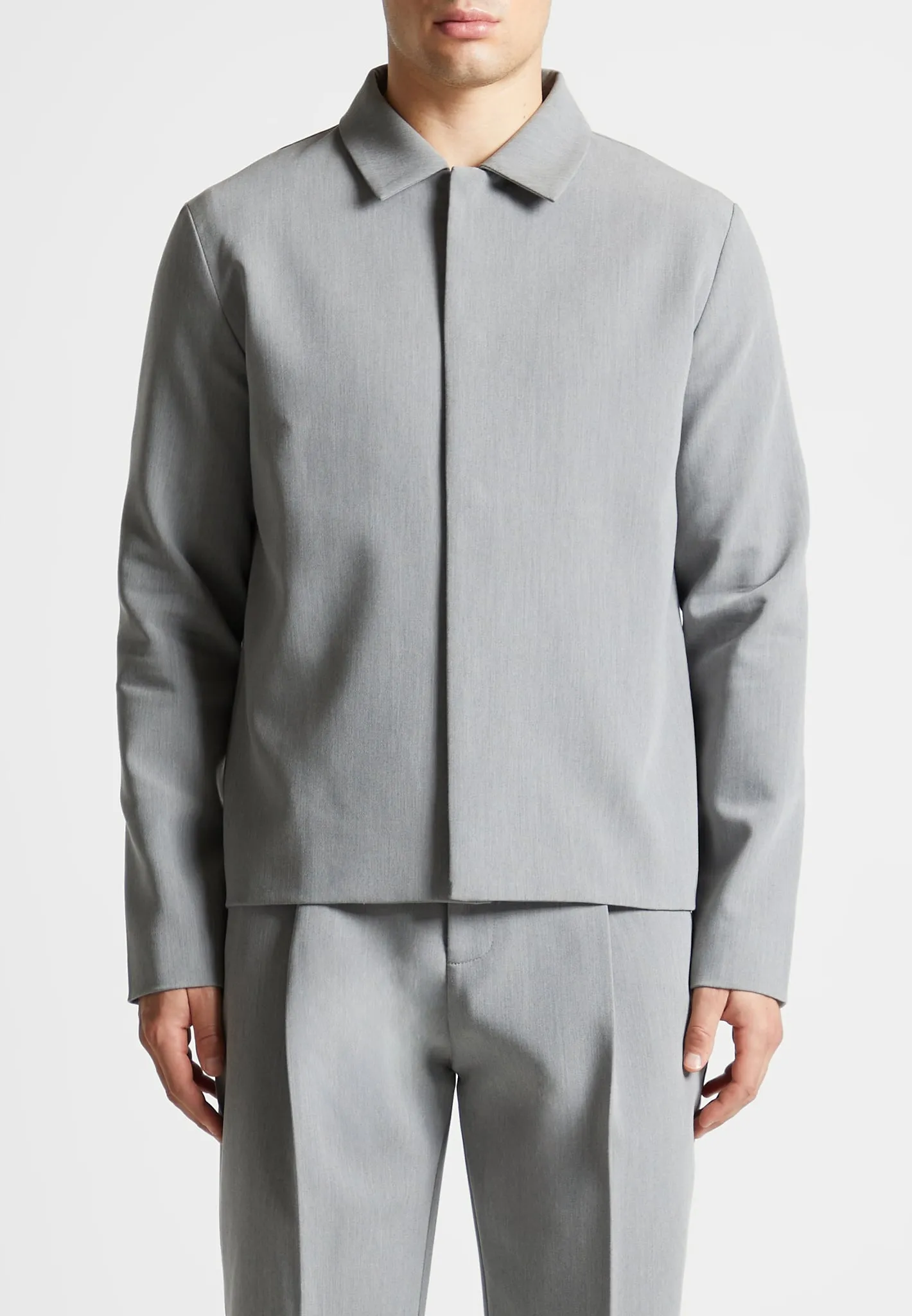 Minimal Boxy Jacket - Light Grey sold by Maniere De Voir product image thumbnail 4