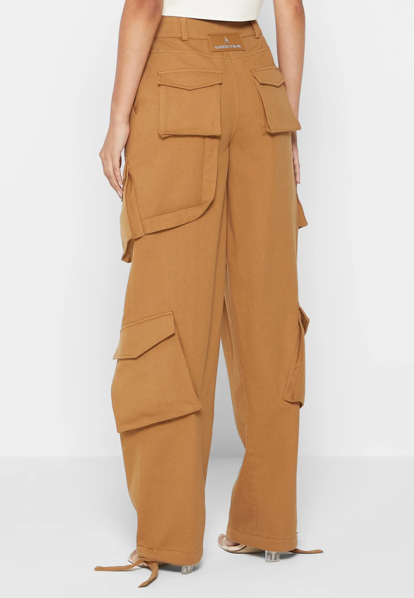 Anne - High Waisted Cargo Pants - Tan sold by Maniere De Voir product image thumbnail 5