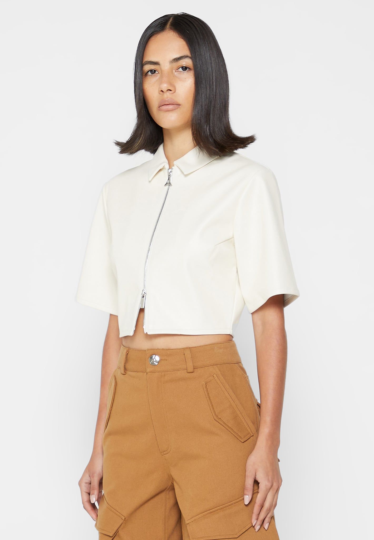 Vegan Leather Shirt - Cream sold by Maniere De Voir product image thumbnail 4