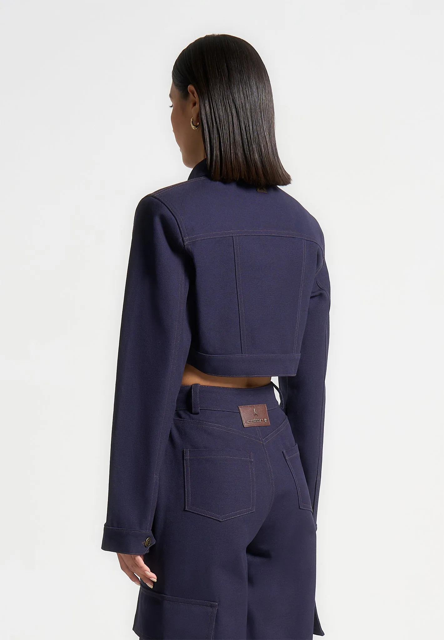 Wide Shoulder Drill Jacket - Indigo sold by Maniere De Voir product image thumbnail 3