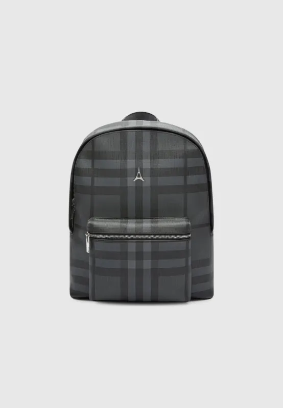 Leather Check Backpack - Grey sold by Maniere De Voir