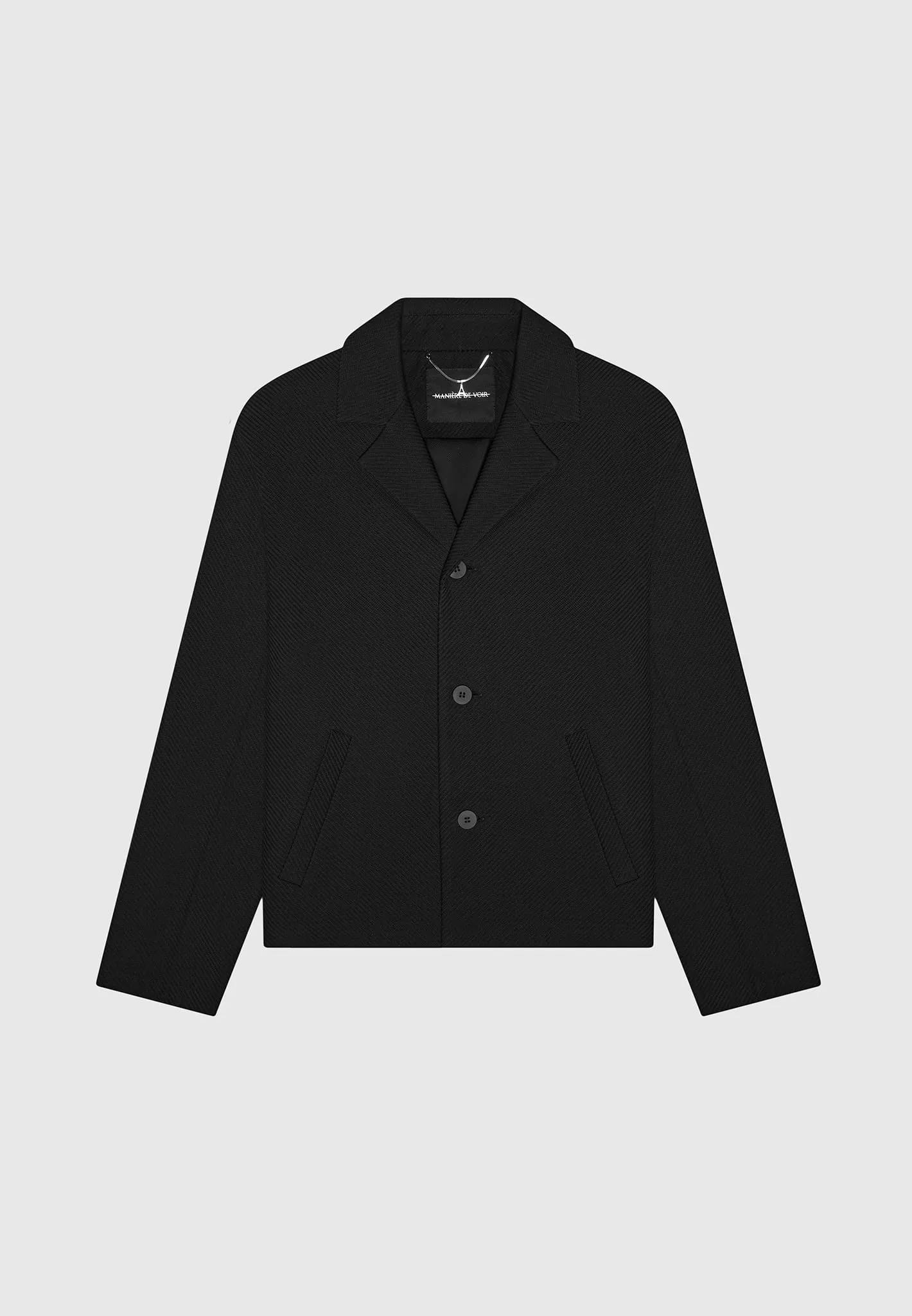 Revere Collar Twill Jacket - Black sold by Maniere De Voir product image thumbnail 2