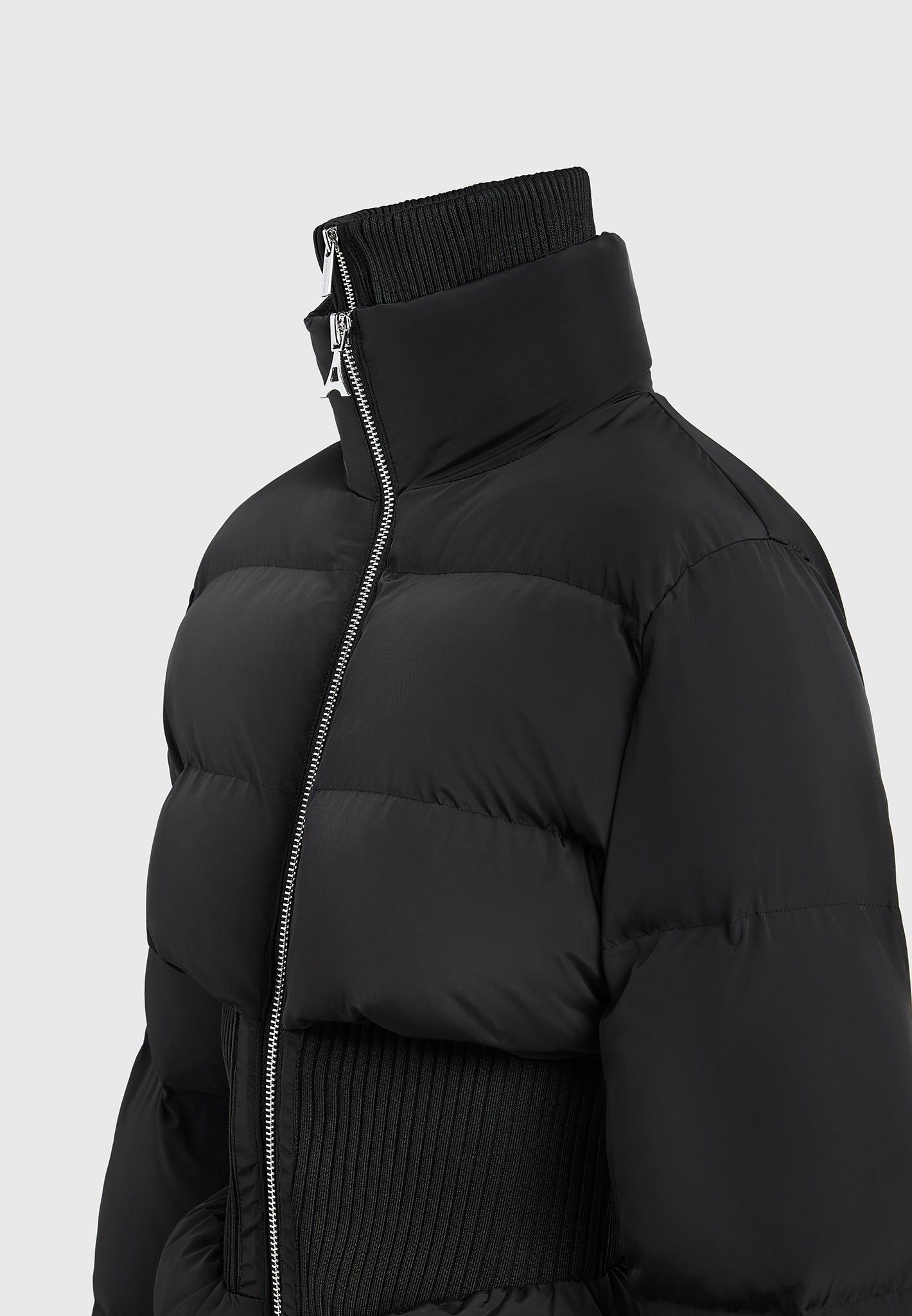 Ribbed Corset Longline Puffer Coat - Black sold by Maniere De Voir product image thumbnail 5