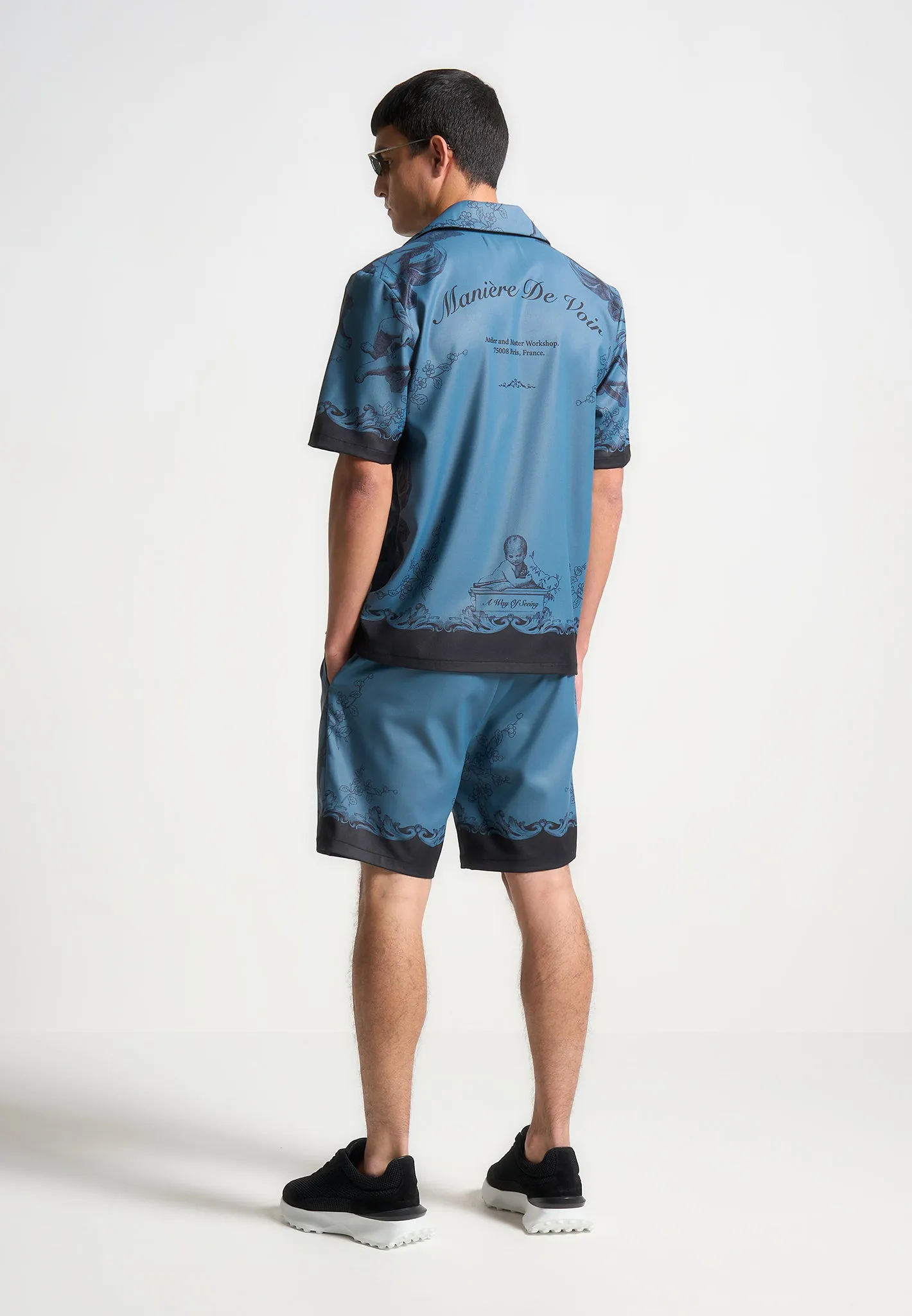 Marc - Signature Baroque Resort Shirt - Blue/Black sold by Maniere De Voir product image thumbnail 5