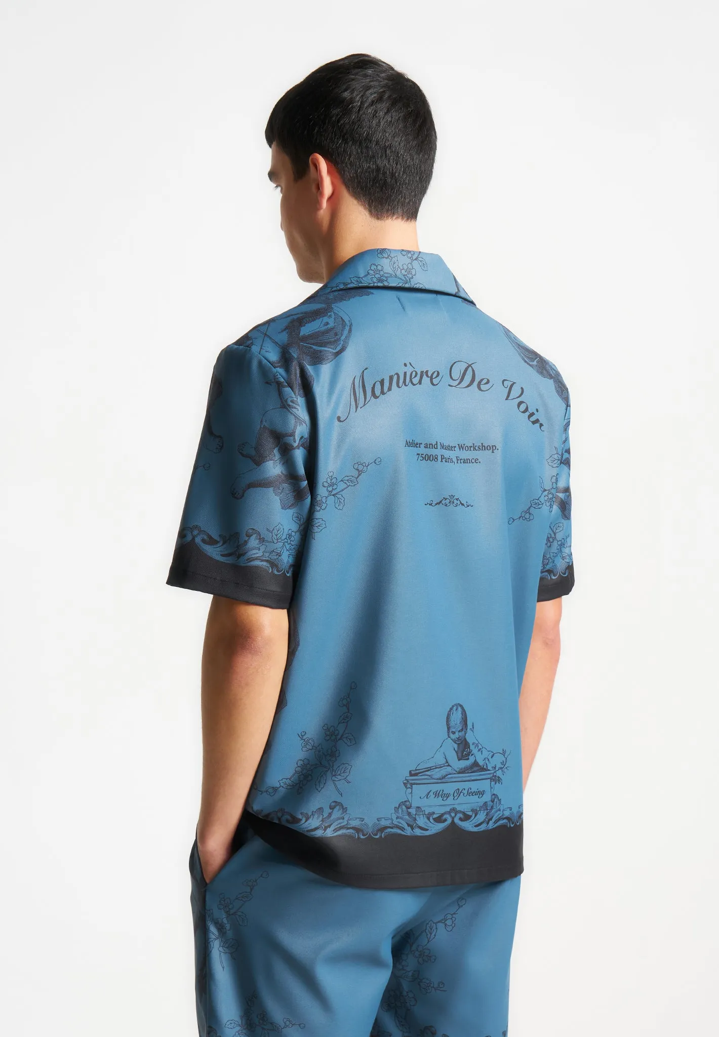 Marc - Signature Baroque Resort Shirt - Blue/Black sold by Maniere De Voir product image thumbnail 3