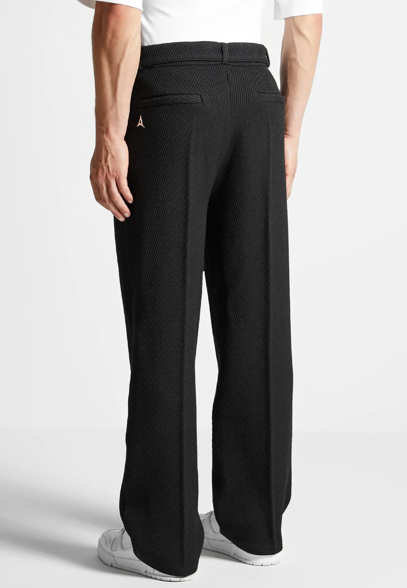 Twill Trousers With Belt - Black sold by Maniere De Voir product image thumbnail 5