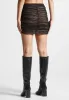 Ruched Lace Asymmetric Mini Skirt - Black sold by Maniere De Voir