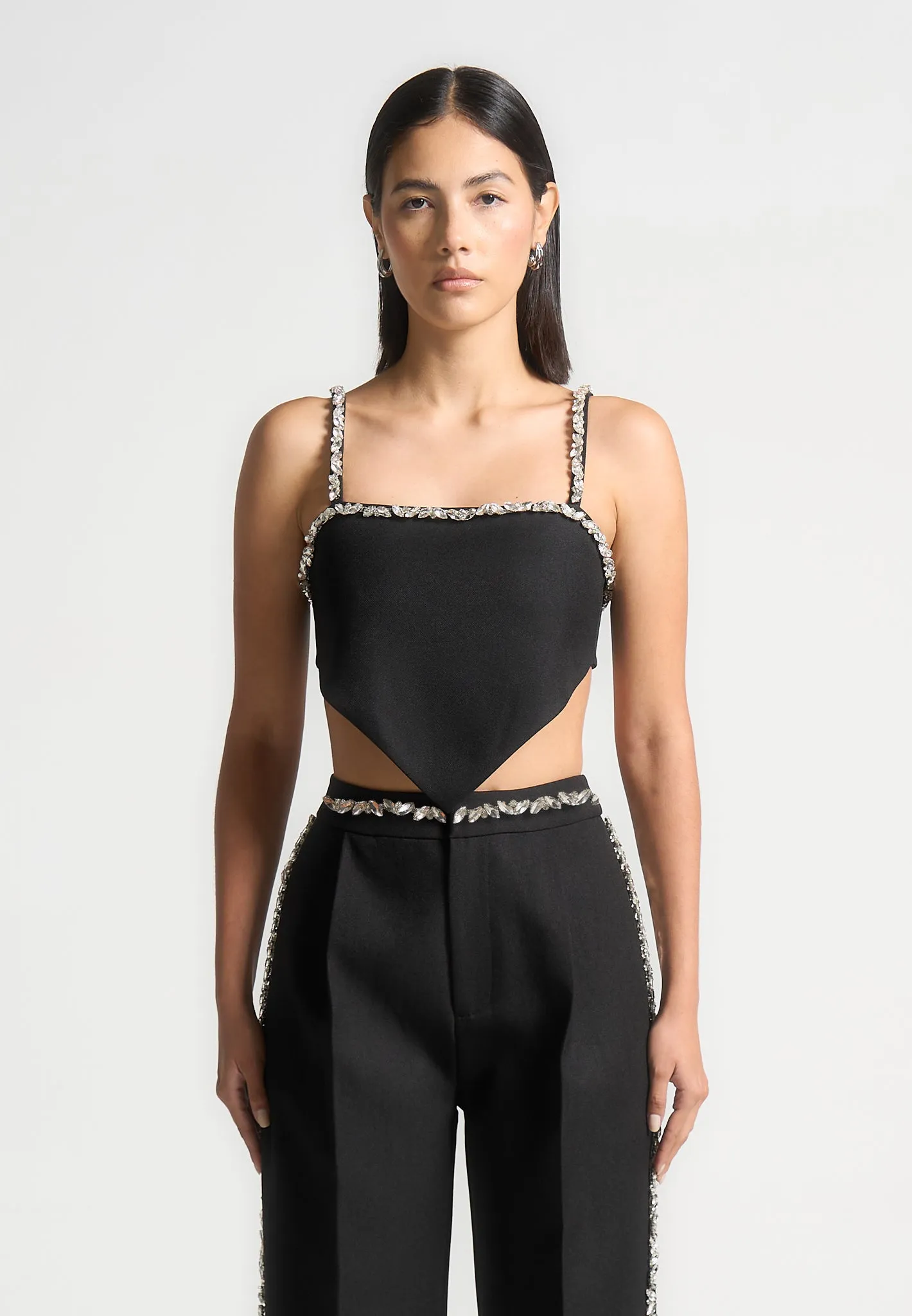 Embellished Handkerchief Top - Black sold by Maniere De Voir product image thumbnail 5
