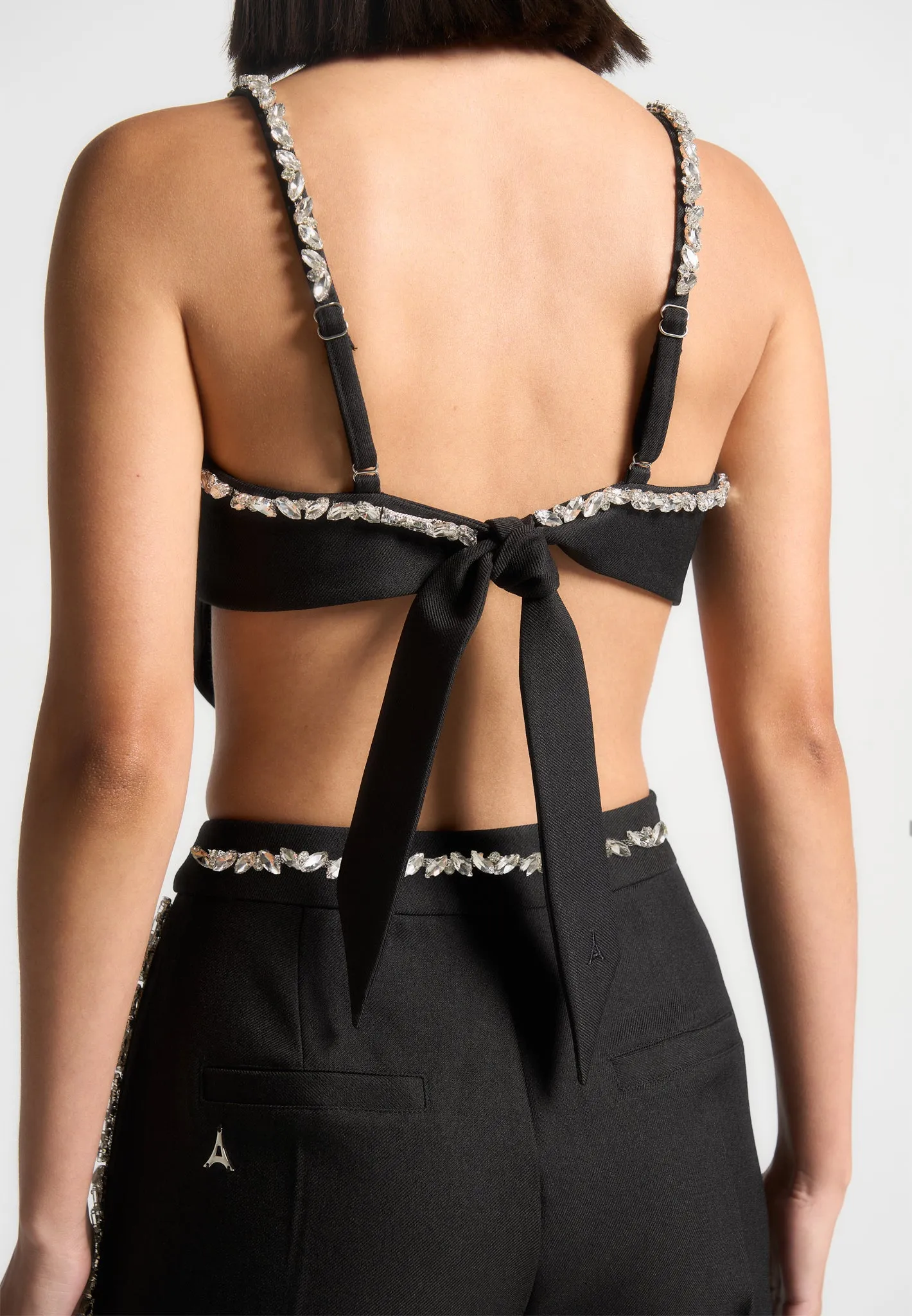 Embellished Handkerchief Top - Black sold by Maniere De Voir product image thumbnail 4