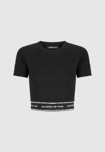 MDV Banded Crop T Shirt - Black sold by Maniere De Voir