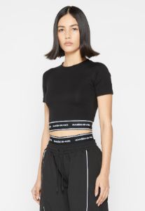 MDV Banded Crop T Shirt - Black sold by Maniere De Voir